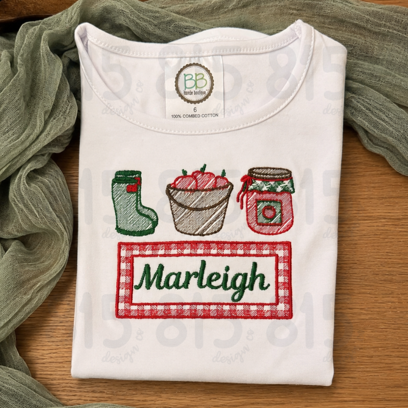 Apple Picking Monogram Frame