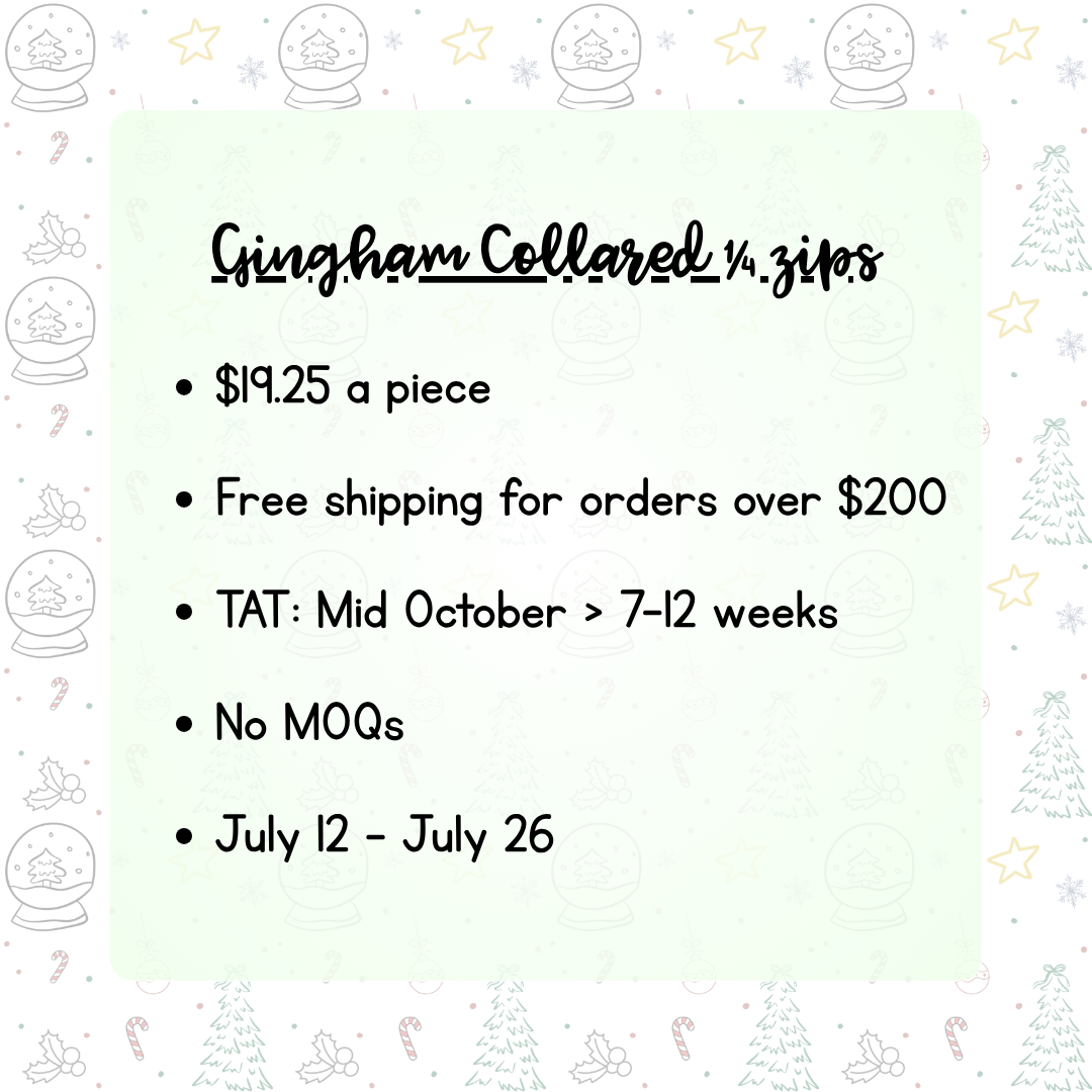 KIDS Gingham Collared 1/4 Zips Pre-Order