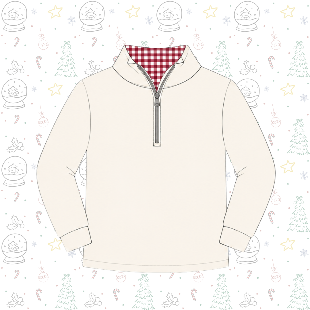 KIDS Gingham Collared 1/4 Zips Pre-Order