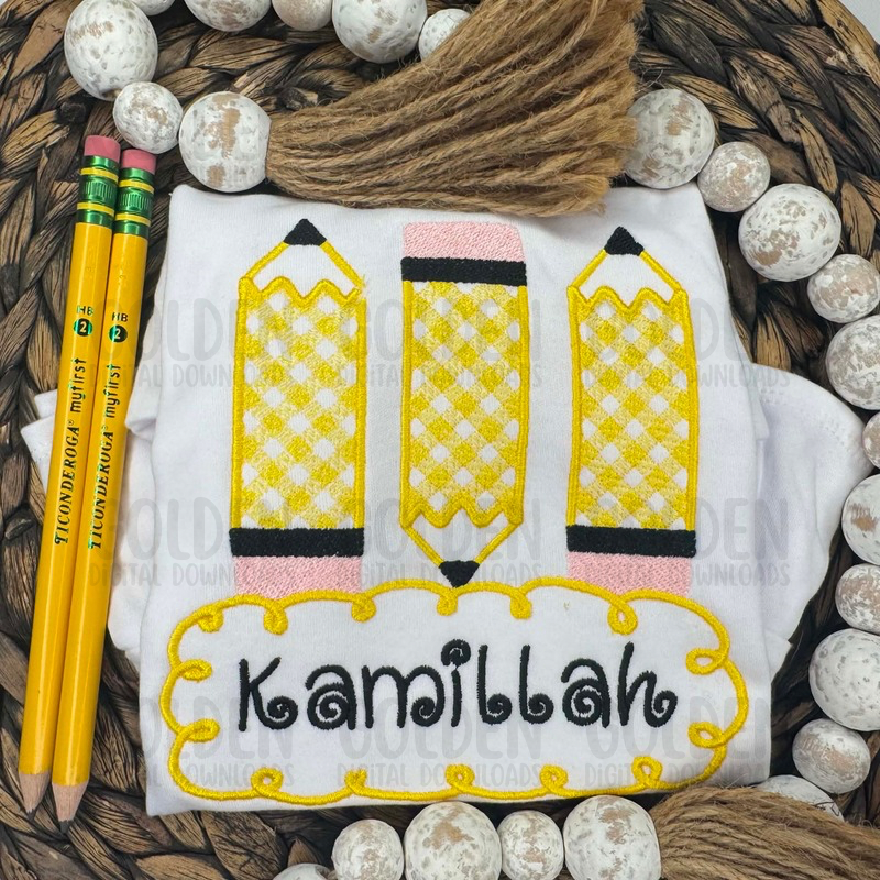 Gingham Pencils