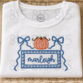 Gingham Pumpkin Monogram Frame