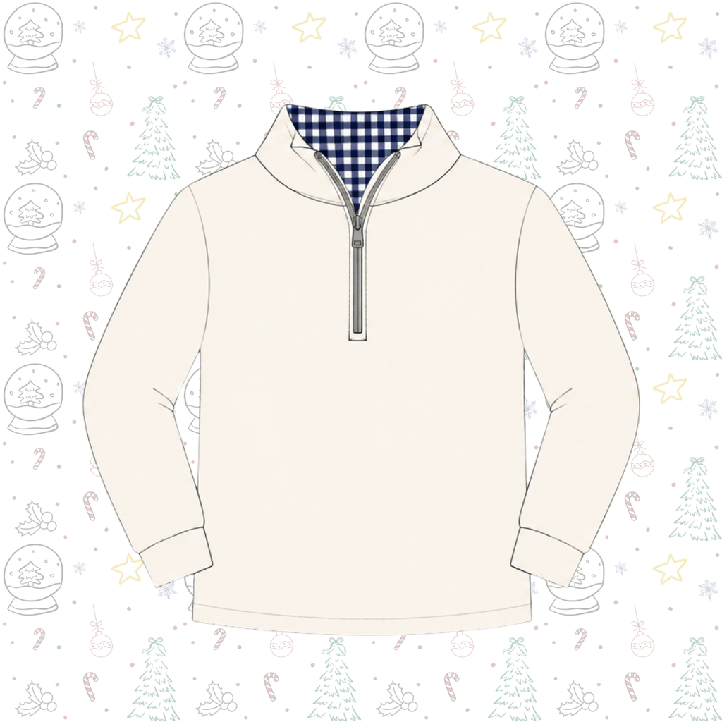 ADULTS Gingham Collared 1/4 Zips Pre-Order