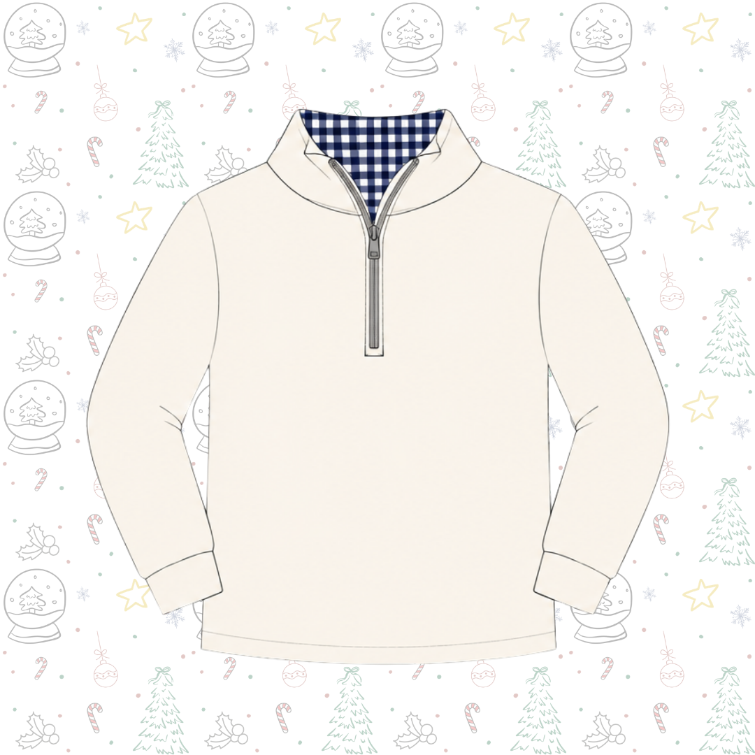 KIDS Gingham Collared 1/4 Zips Pre-Order