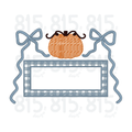 Gingham Pumpkin Monogram Frame