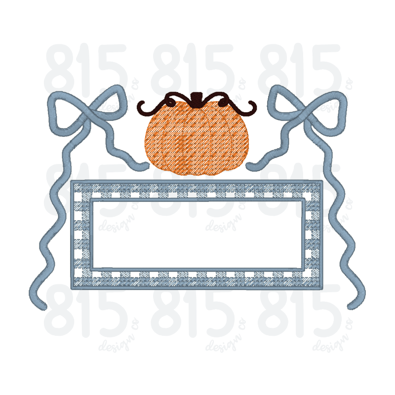 Gingham Pumpkin Monogram Frame