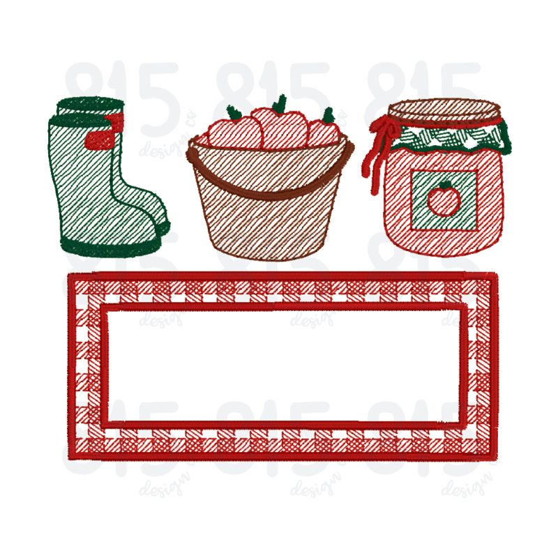 Apple Picking Monogram Frame